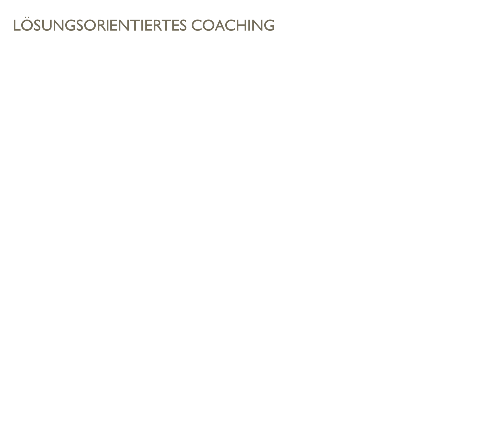 Lösungsorientiertes Coaching
